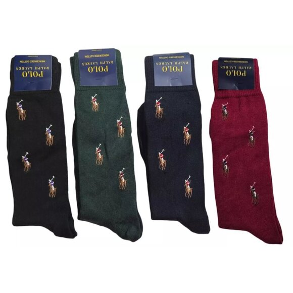 Polo Ralph Lauren Mens Mercerized Cotton Single Pair w/ Embroidered Pony NWT - Picture 1 of 9